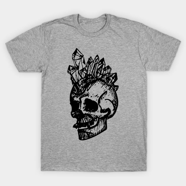 skull with crystal mohawk T-Shirt by a lot of screaming